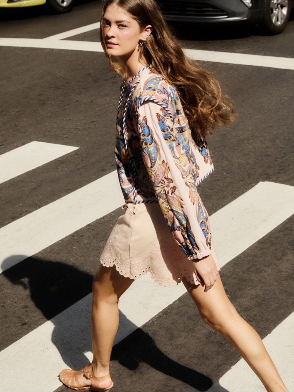 FARM Rio Geometric Richelieu Twill Mini Skirt